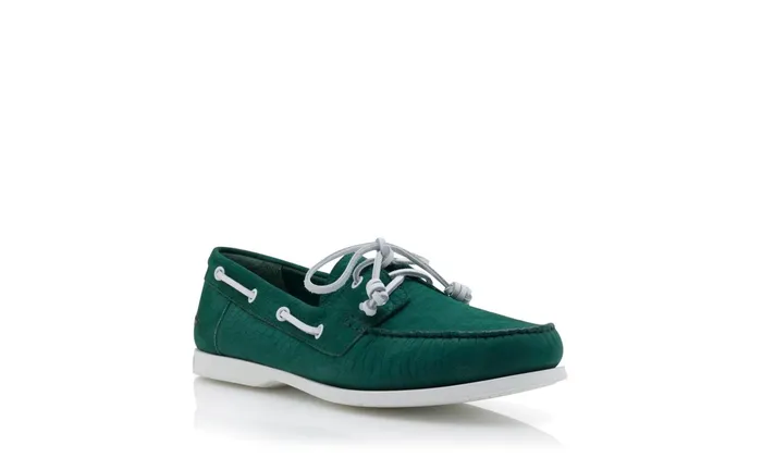 Men Loafers Manolo Blahnik SIDMOUTH Green Nubuck Boat Shoes