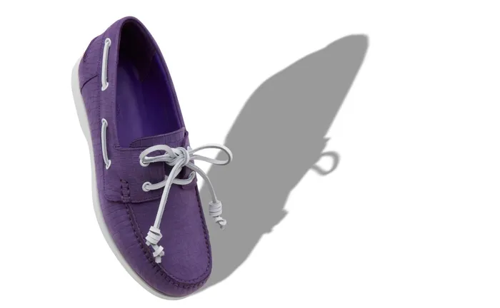 Men Loafers Manolo Blahnik SIDMOUTH Purple Nubuck Boat Shoes Men Loafers Manolo Blahnik SIDMOUTH Purple Nubuck Boat Shoes