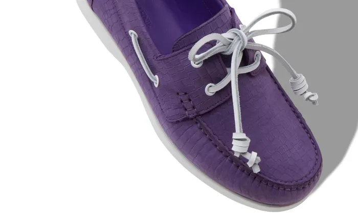 Men Loafers Manolo Blahnik SIDMOUTH Purple Nubuck Boat Shoes Men Loafers Manolo Blahnik SIDMOUTH Purple Nubuck Boat Shoes