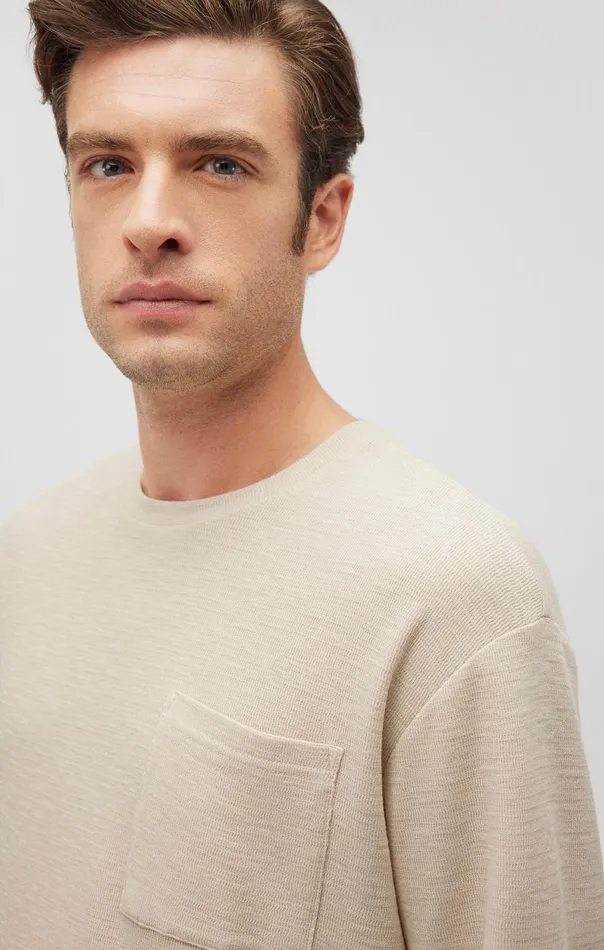 Men Long Sleeve Pocket TShirt In Pelican Mavi Jeans TShirts Men Long Sleeve Pocket TShirt In Pelican Mavi Jeans TShirts