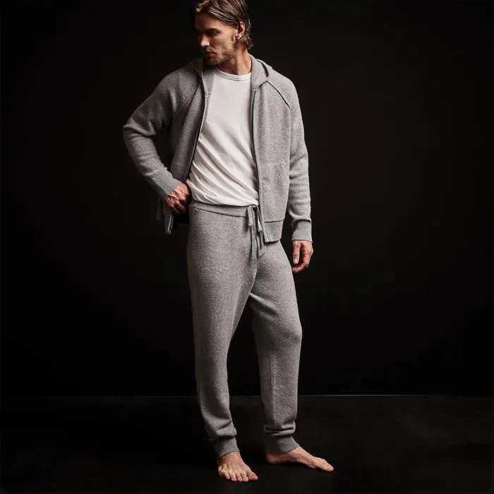 Men Lounge James Perse Recycled Cashmere Track Pant Heather Grey