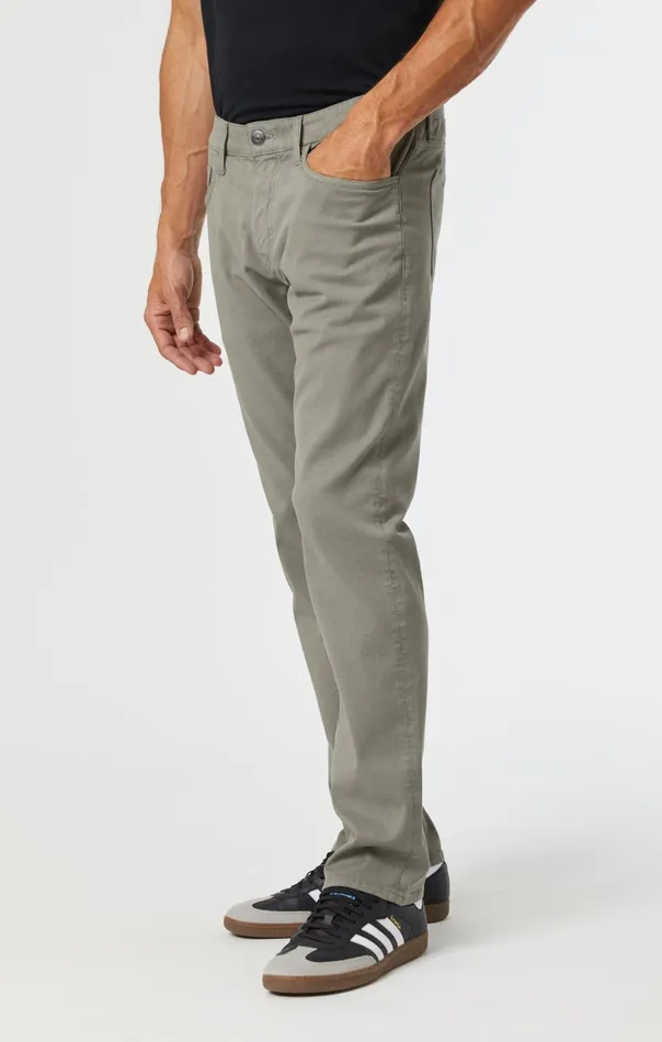 Men Marcus Slim Straight Leg In Pewter Luxe Twill Mavi Jeans Pants