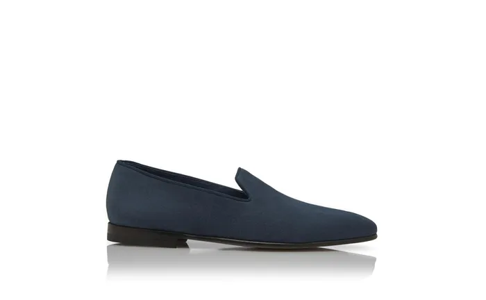 Men Mario Manolo Blahnik MARIO Dark Blue Suede Loafers Men Mario Manolo Blahnik MARIO Dark Blue Suede Loafers