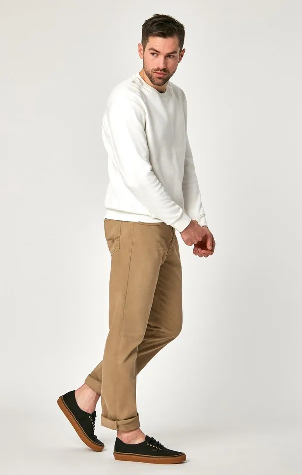 Men Matt Straight Leg In British Khaki Twill Mavi Jeans Pants Men Matt Straight Leg In British Khaki Twill Mavi Jeans Pants