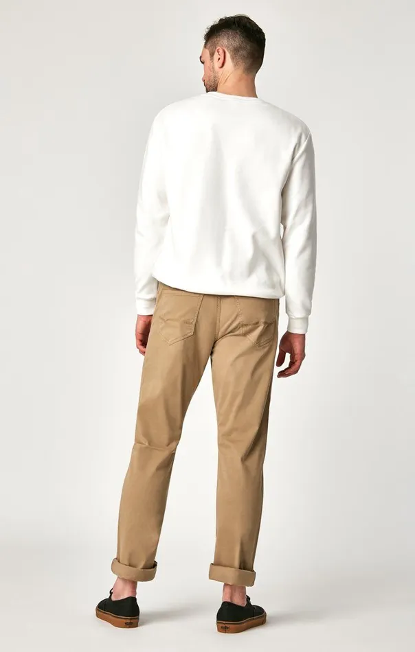 Men Matt Straight Leg In British Khaki Twill Mavi Jeans Pants Men Matt Straight Leg In British Khaki Twill Mavi Jeans Pants