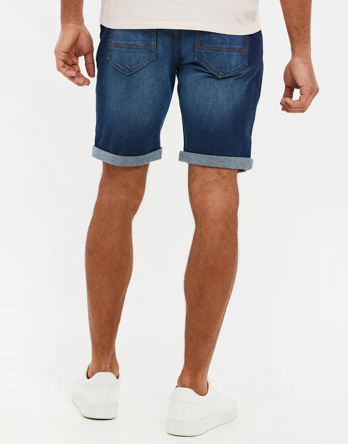 Men Mid Wash Blue Denim Shorts Mid Wash Threadbare Shorts Men Mid Wash Blue Denim Shorts Mid Wash Threadbare Shorts