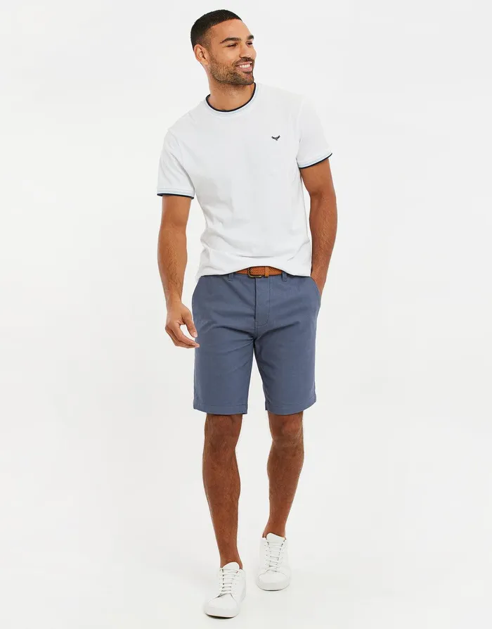 Men Misty Blue Belted Chino Shorts Misty Blue Threadbare Shorts Men Misty Blue Belted Chino Shorts Misty Blue Threadbare Shorts