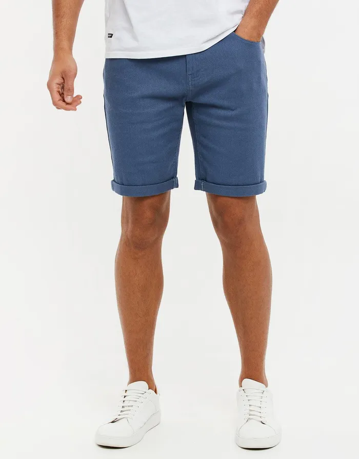 Men Misty Blue Chino Shorts Misty Blue Threadbare Shorts
