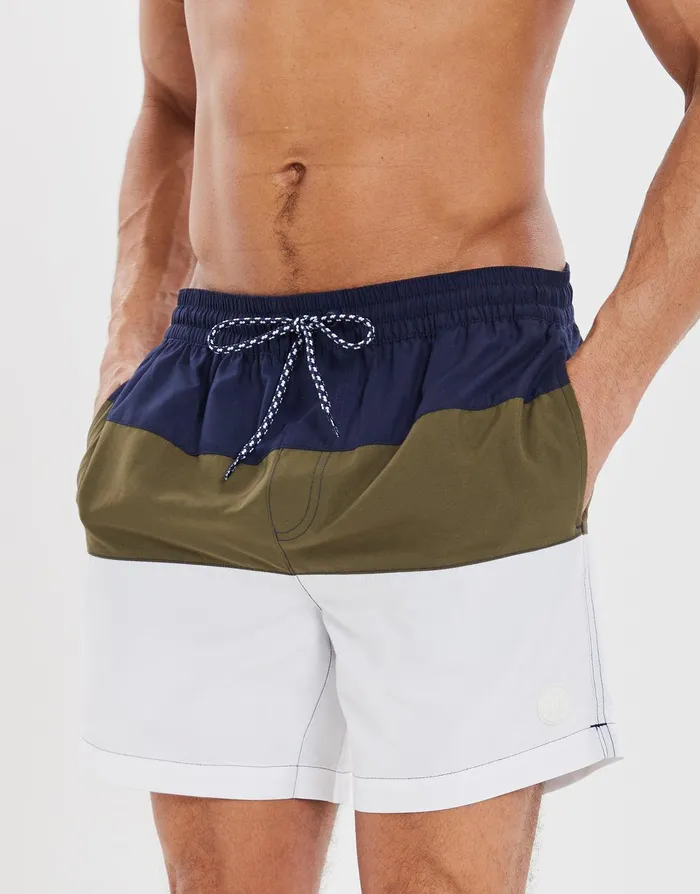 Men Multi Colourblock Swim Shorts Multi Threadbare Swimwear