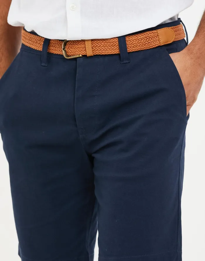 Men Navy Belted Chino Shorts Navy Threadbare Shorts Men Navy Belted Chino Shorts Navy Threadbare Shorts