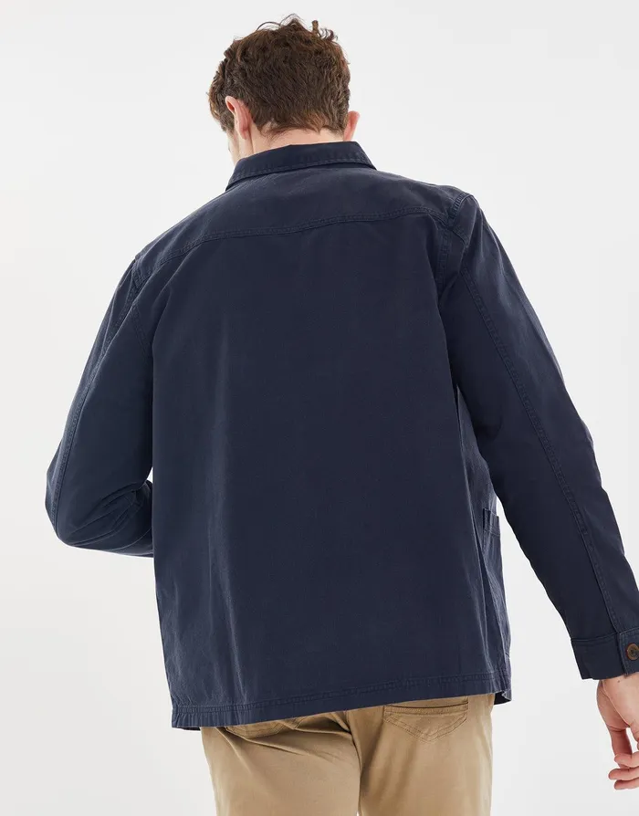 Men Navy Button Down Cotton Shacket Navy Threadbare Jacket and Coats Men Navy Button Down Cotton Shacket Navy Threadbare Jacket and Coats
