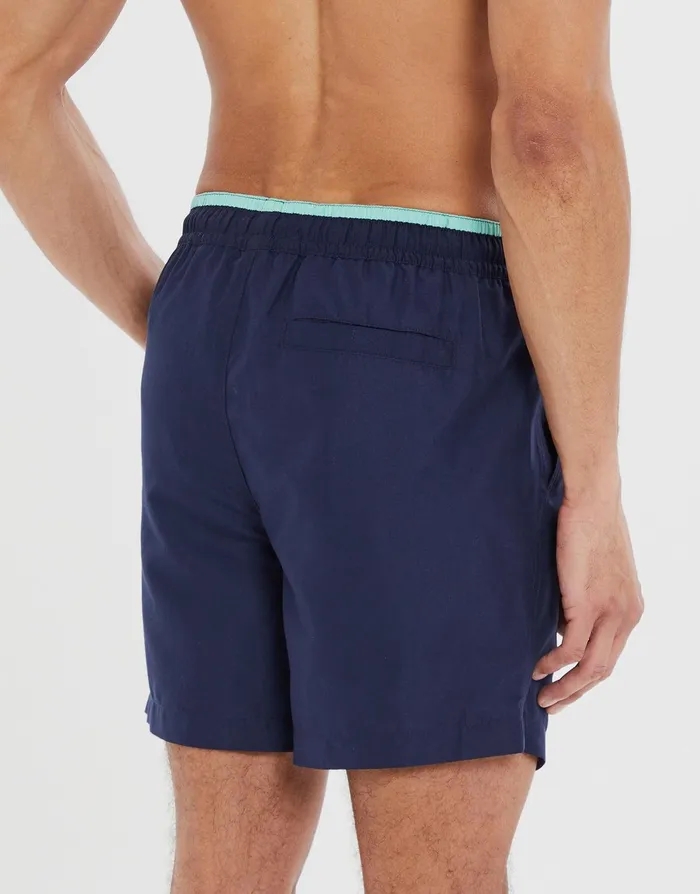 Men Navy Contrast Logo Swim Shorts Navy Threadbare Swimwear Men Navy Contrast Logo Swim Shorts Navy Threadbare Swimwear