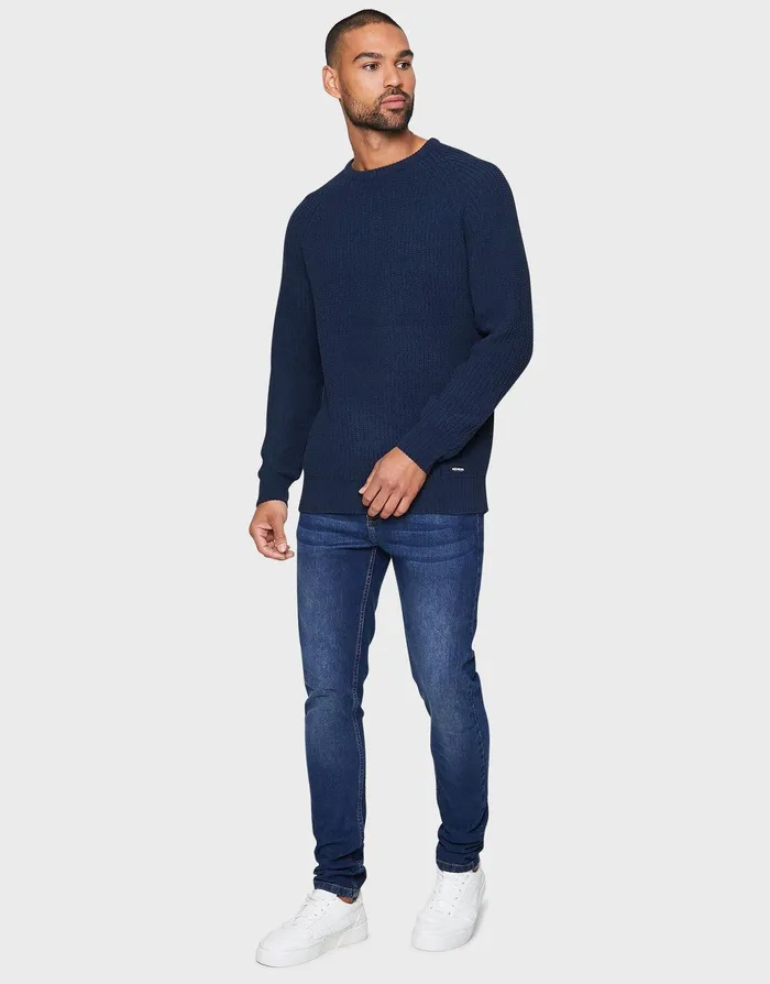 Men Navy Crew Neck Jumper Navy Threadbare Knitwear Men Navy Crew Neck Jumper Navy Threadbare Knitwear