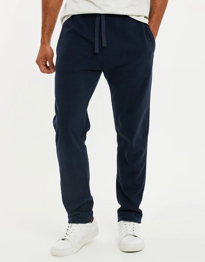 Men Navy Fitness Fleece Joggers Navy Threadbare Joggers