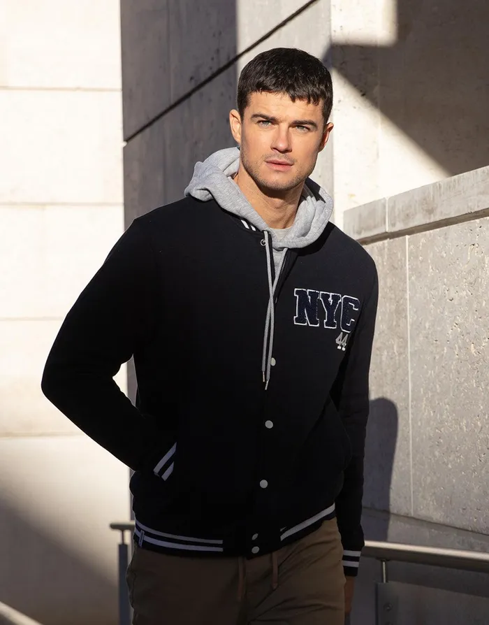 Men Navy Fleece Baseball Varsity Jacket Navy Threadbare Jacket and Coats Men Navy Fleece Baseball Varsity Jacket Navy Threadbare Jacket and Coats