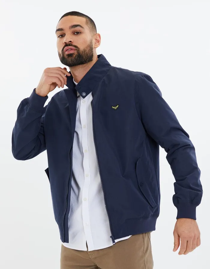 Men Navy Harrington Jacket Navy Threadbare Jacket and Coats
