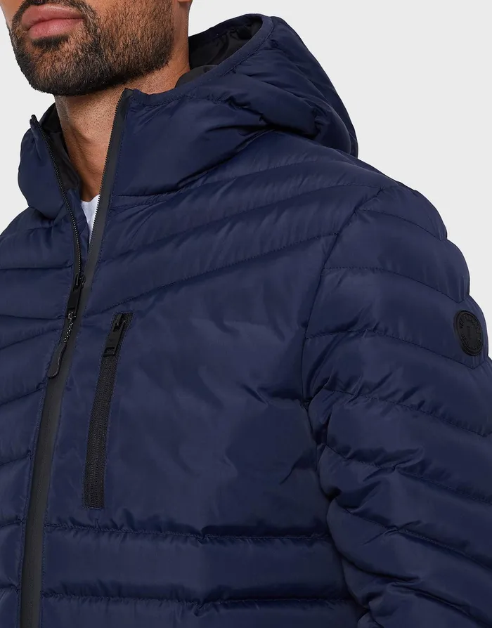 Men Navy Hooded Puffer Jacket Navy Threadbare Jacket and Coats Men Navy Hooded Puffer Jacket Navy Threadbare Jacket and Coats