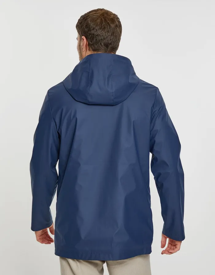 Men Navy Hooded Showerproof Mac Navy Threadbare Jacket and Coats Men Navy Hooded Showerproof Mac Navy Threadbare Jacket and Coats