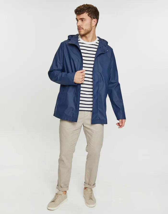 Men Navy Hooded Showerproof Mac Navy Threadbare Jacket and Coats Men Navy Hooded Showerproof Mac Navy Threadbare Jacket and Coats