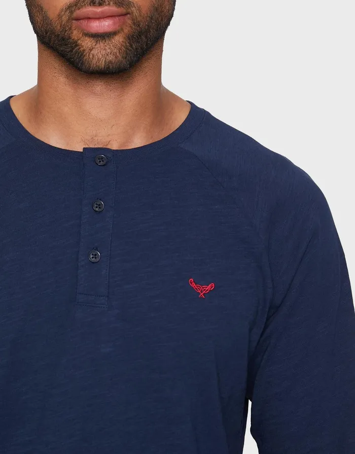 Men Navy Long Pyjamas 2Piece Set Navy Threadbare Loungewear