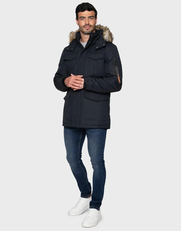 Men Navy Parka Jacket Navy Threadbare Jacket and Coats Men Navy Parka Jacket Navy Threadbare Jacket and Coats