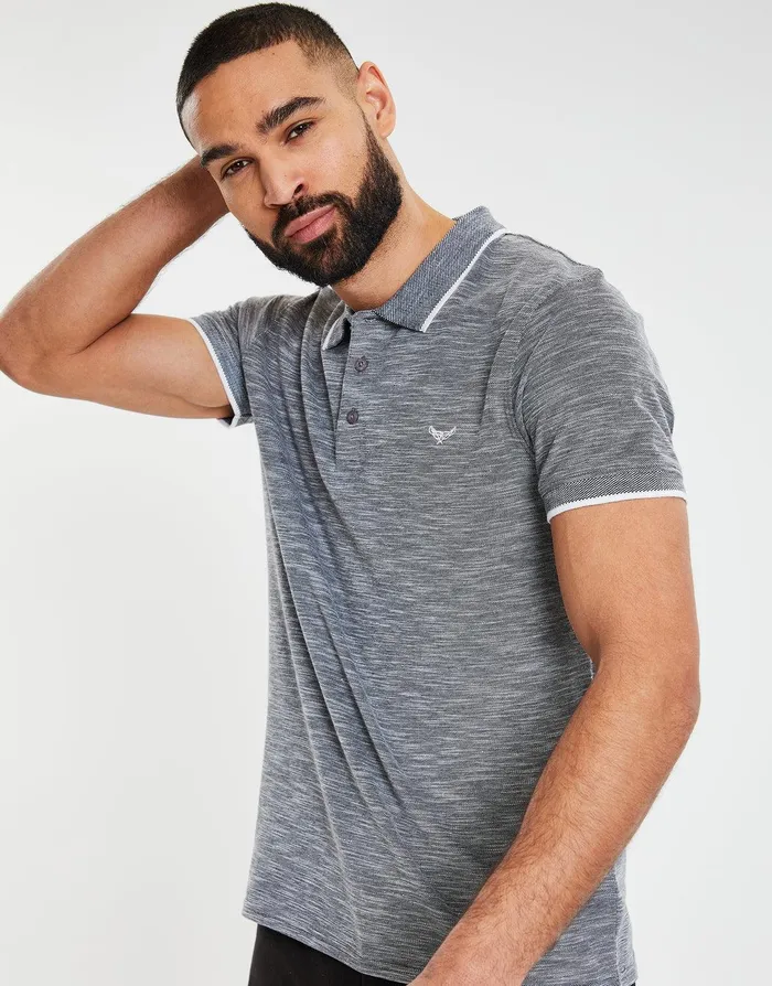 Men Navy Pique Classic Polo Shirt Navy Threadbare Polo Shirts
