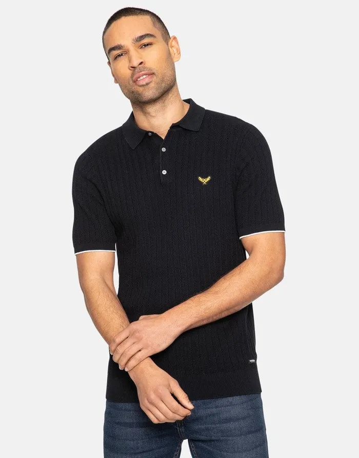 Men Navy Short Sleeve Polo Jumper Navy Threadbare Polo Shirts