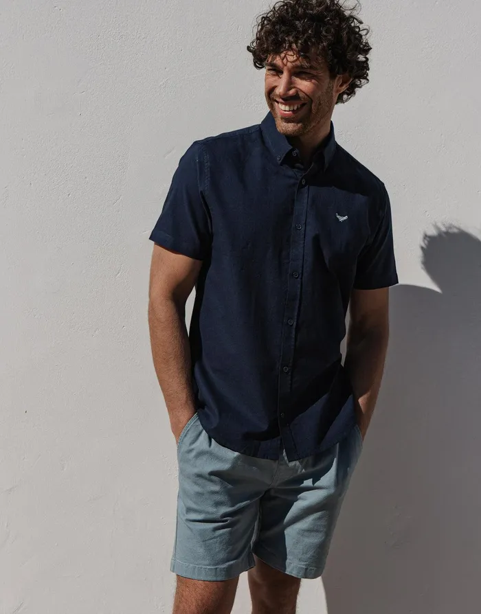 Men Navy Short Sleeve Shirt Navy Threadbare Shirts Men Navy Short Sleeve Shirt Navy Threadbare Shirts