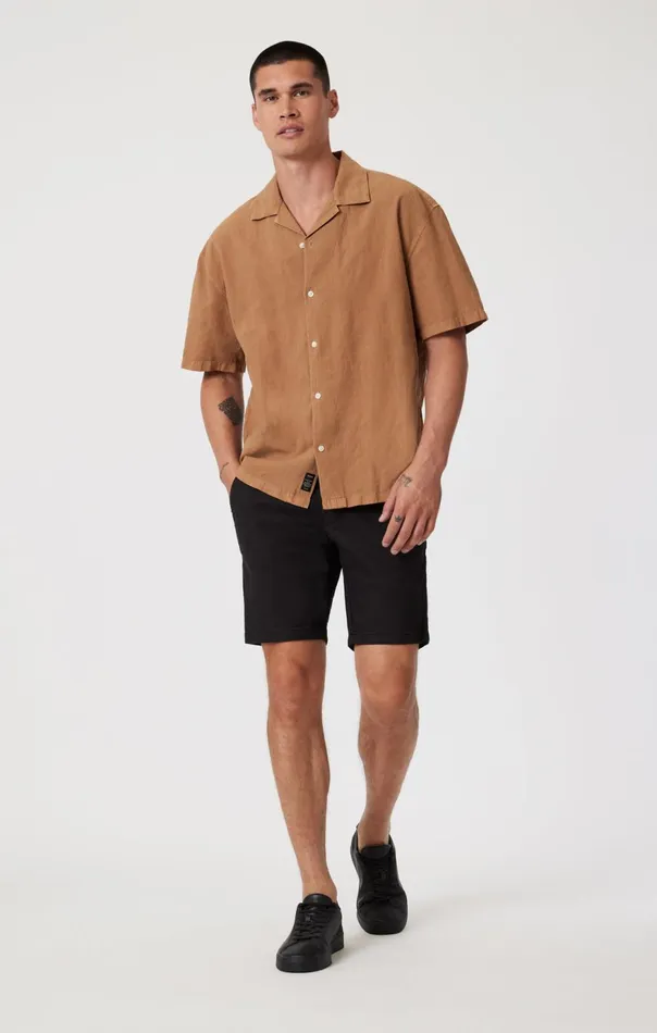 Men Noah Shorts In Black Luxe Twill Mavi Jeans Shorts