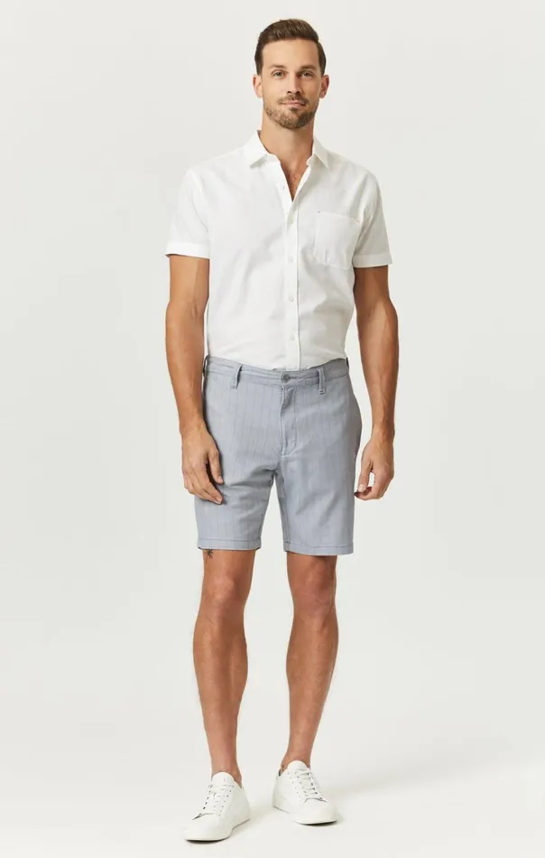 Men Noah Shorts In Blue Stripe Linen Mavi Jeans Shorts