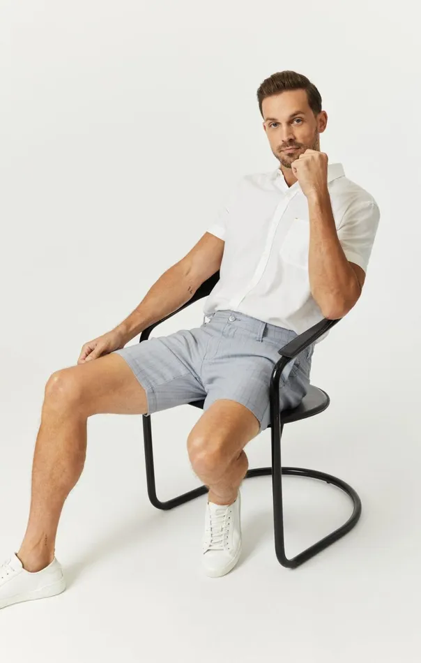 Men Noah Shorts In Blue Stripe Linen Mavi Jeans Shorts Men Noah Shorts In Blue Stripe Linen Mavi Jeans Shorts