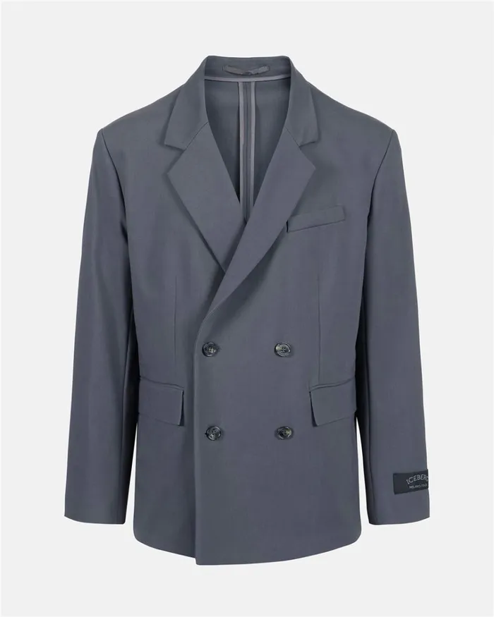 Men OUTERWEAR Iceberg Doublebreasted Jacket In Double Stretch Fabric
