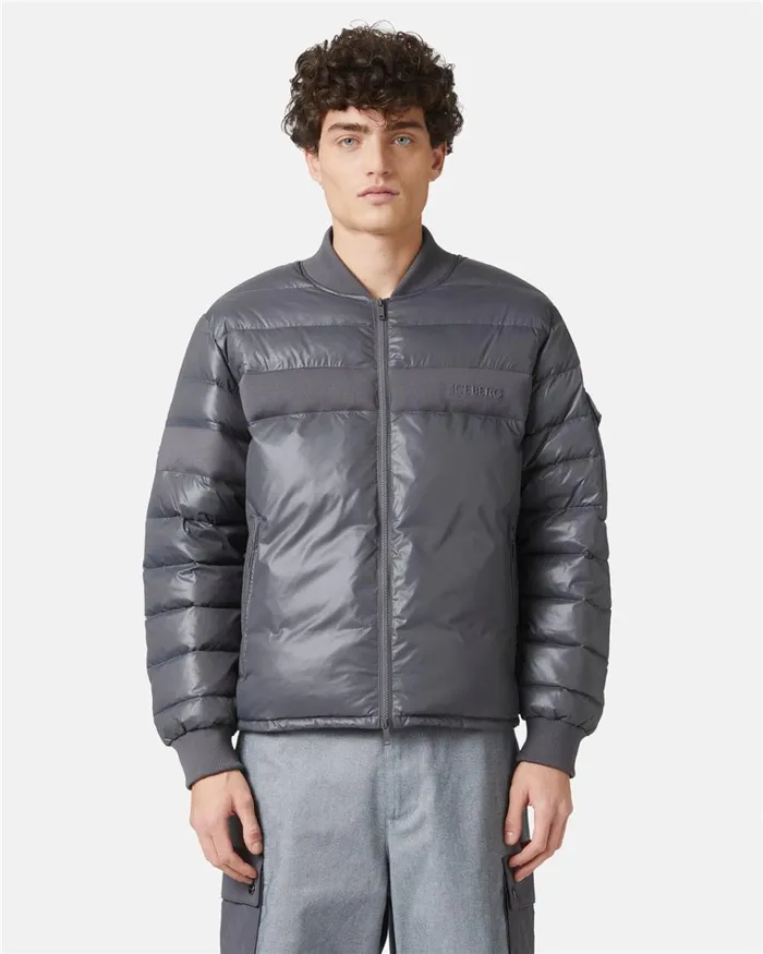 Men OUTERWEAR Iceberg Nylon Jacket With Ribbed Band