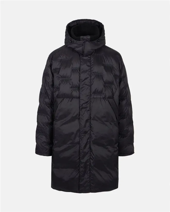 Men OUTERWEAR Iceberg Nylon Long Duvet Jacket With Allover Iceberg Embroidery And Central Zip Men OUTERWEAR Iceberg Nylon Long Duvet Jacket With Allover Iceberg Embroidery And Central Zip