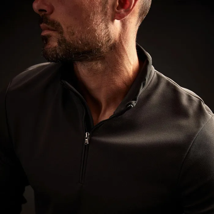 Men Performance Tops James Perse Performance Pique Zip Tee Slateblack
