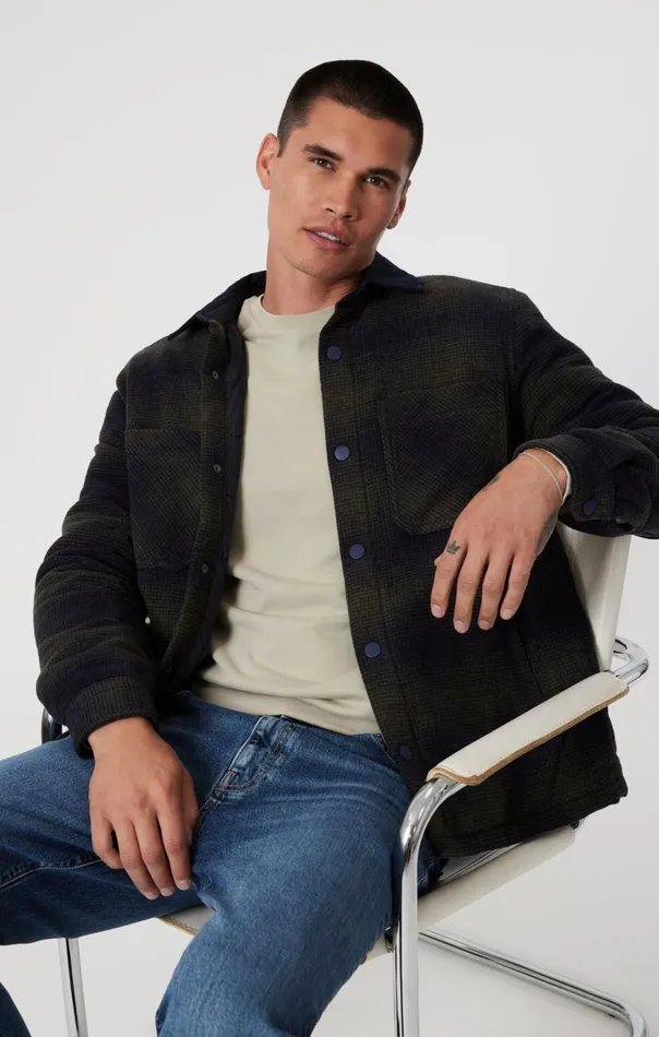 Men Plaid Shacket In Khaki Check Mavi Jeans Shirts Men Plaid Shacket In Khaki Check Mavi Jeans Shirts