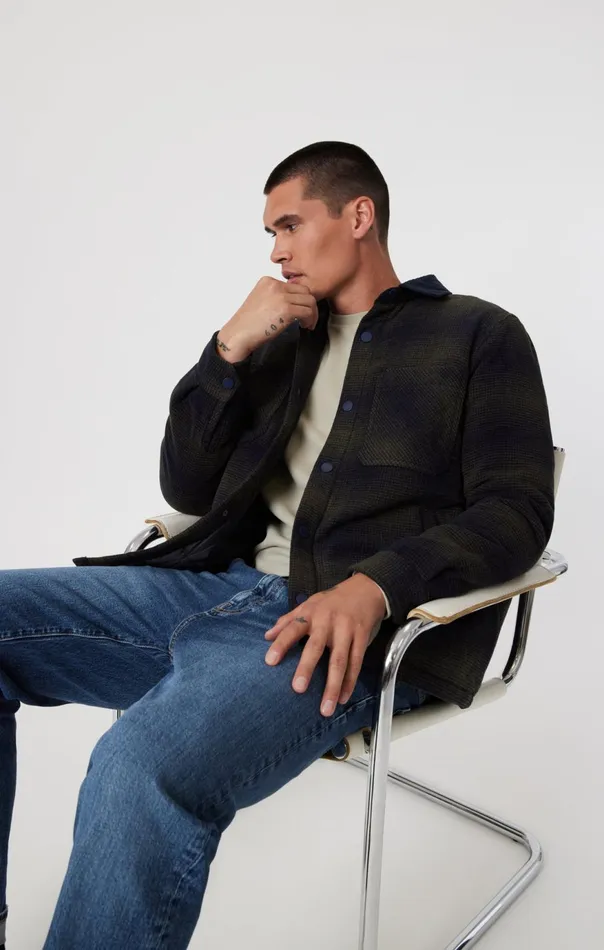 Men Plaid Shacket In Khaki Check Mavi Jeans Shirts Men Plaid Shacket In Khaki Check Mavi Jeans Shirts