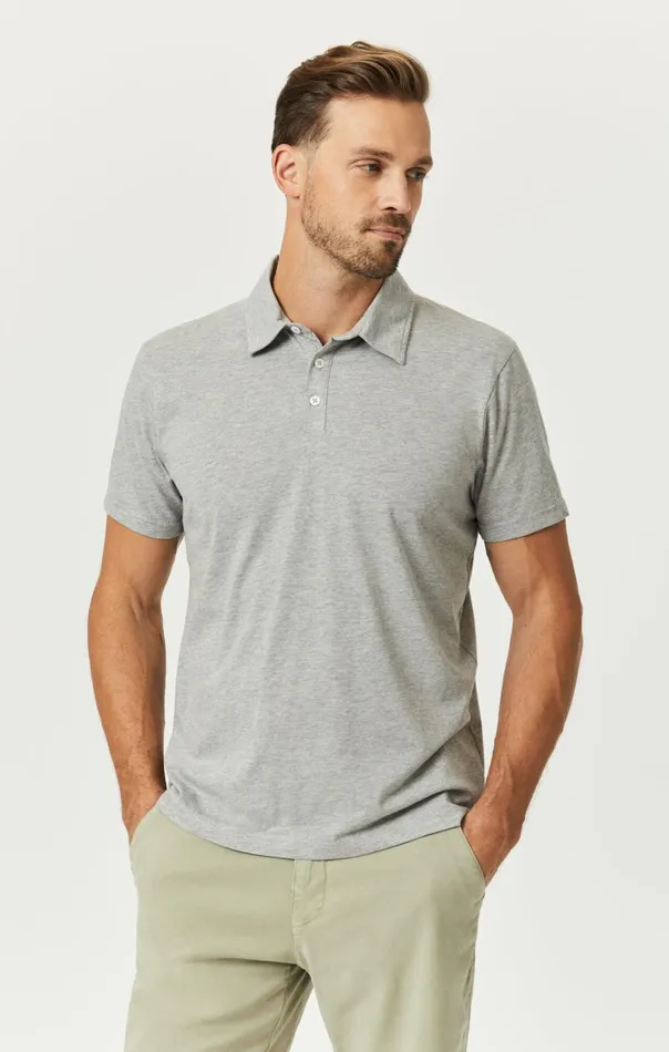 Men Polo Shirt In Grey Melange Mavi Jeans TShirts
