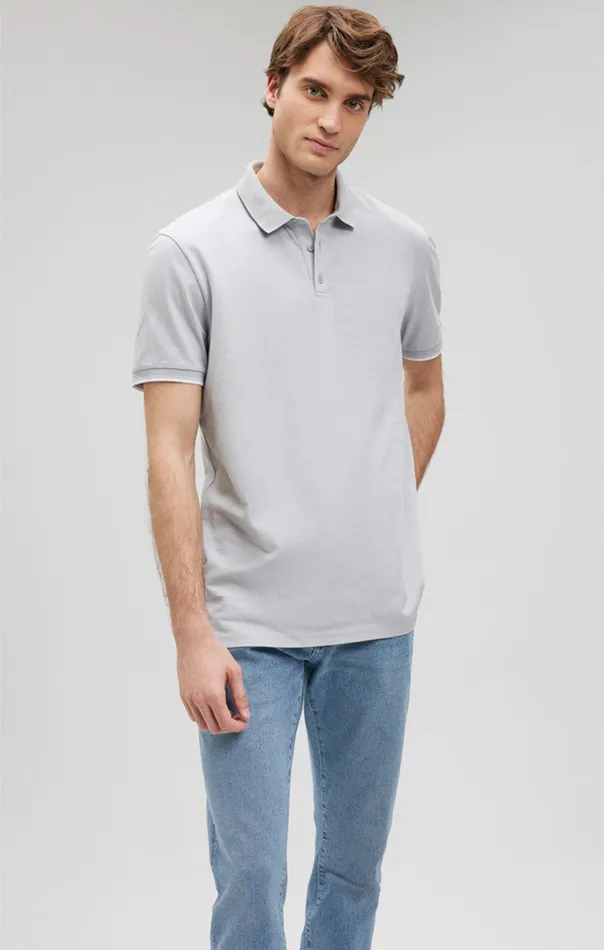 Men Polo Shirt In Pearl Blue Mavi Jeans TShirts