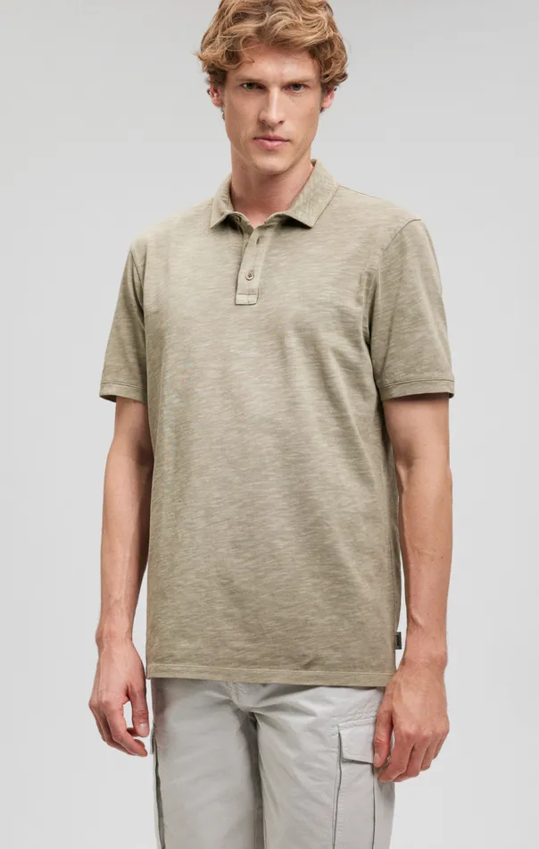 Men Polo Shirt In Spray Green Mavi Jeans Shirts