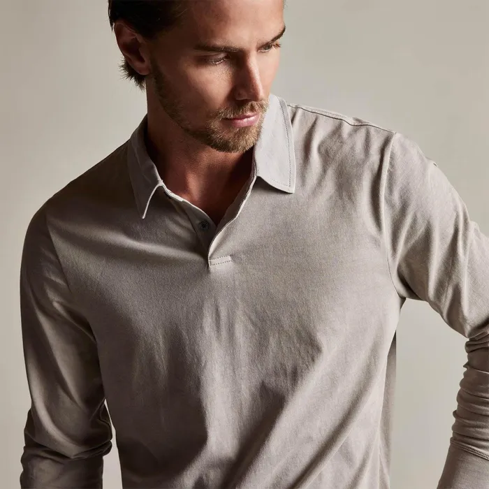 Men PolosNovelty Tops James Perse Clean Finish Jersey Contrast Polo Dapplefog