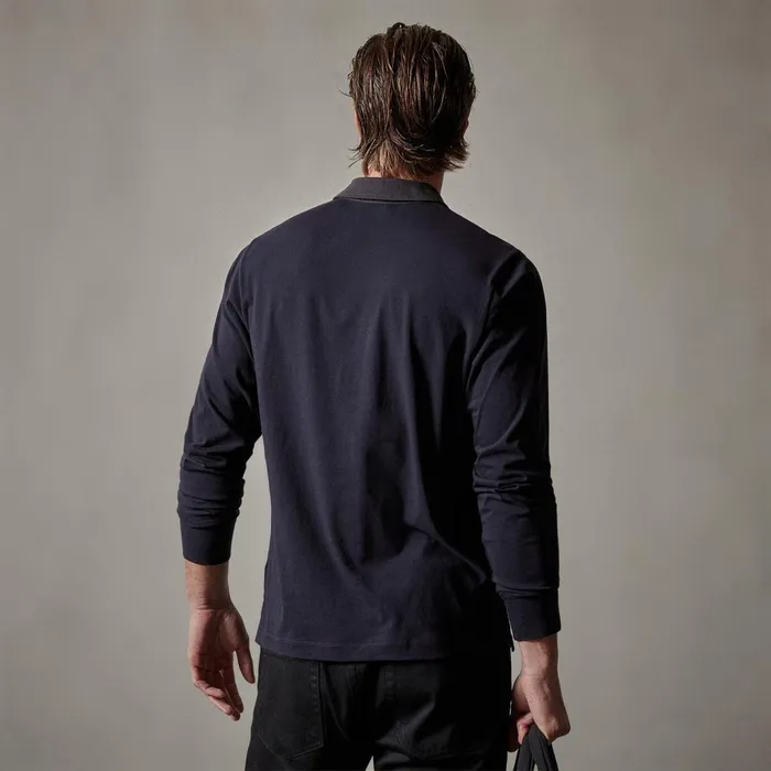 Men PolosNovelty Tops James Perse Clean Finish Jersey Contrast Polo French Navymagma