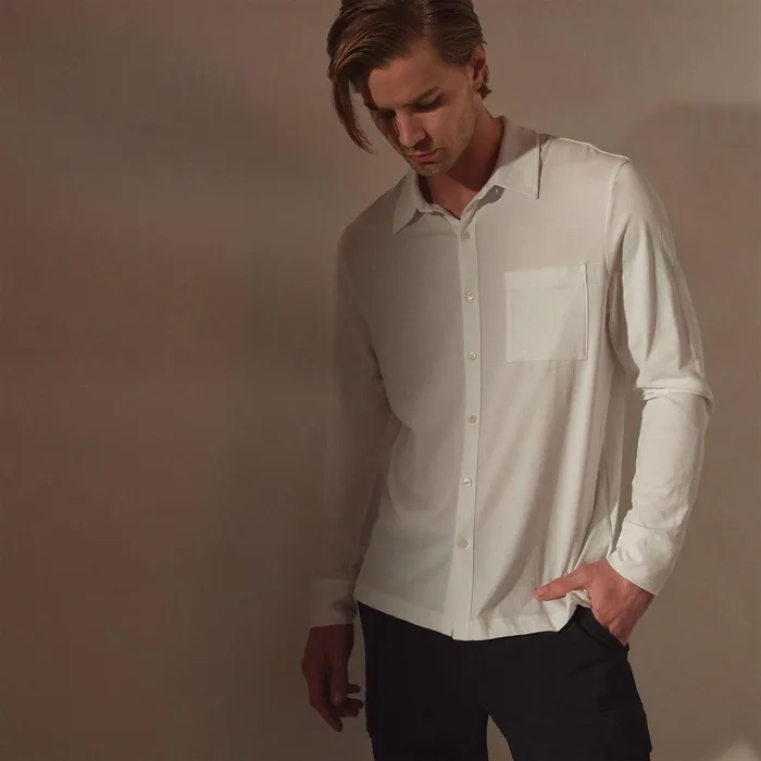 Men PolosNovelty Tops James Perse Clean Finish Jersey Shirt White
