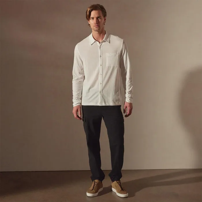 Men PolosNovelty Tops James Perse Clean Finish Jersey Shirt White