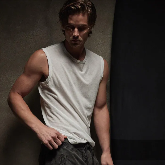 Men PolosNovelty Tops James Perse La Muscle Tank White