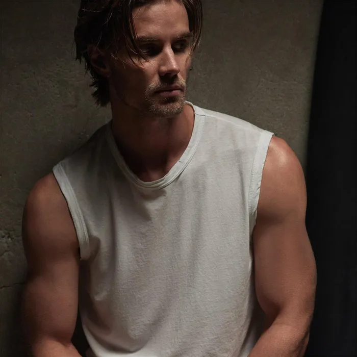 Men PolosNovelty Tops James Perse La Muscle Tank White