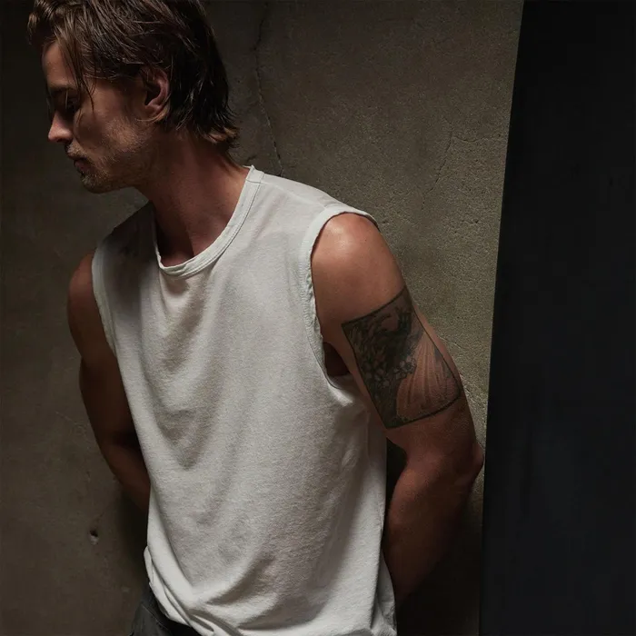 Men PolosNovelty Tops James Perse La Muscle Tank White