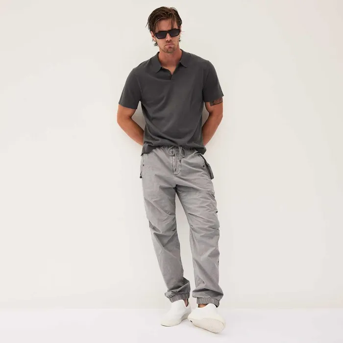 Men PolosNovelty Tops James Perse San Jacinto Knit Polo Flint