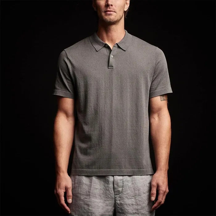 Men PolosNovelty Tops James Perse San Jacinto Knit Polo Flint