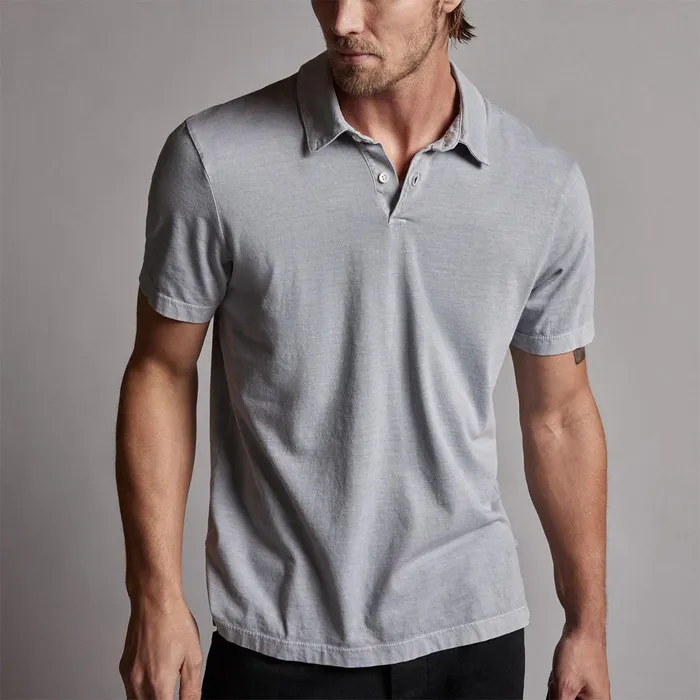 Men PolosNovelty Tops James Perse Sueded Jersey Polo Breeze Pigment